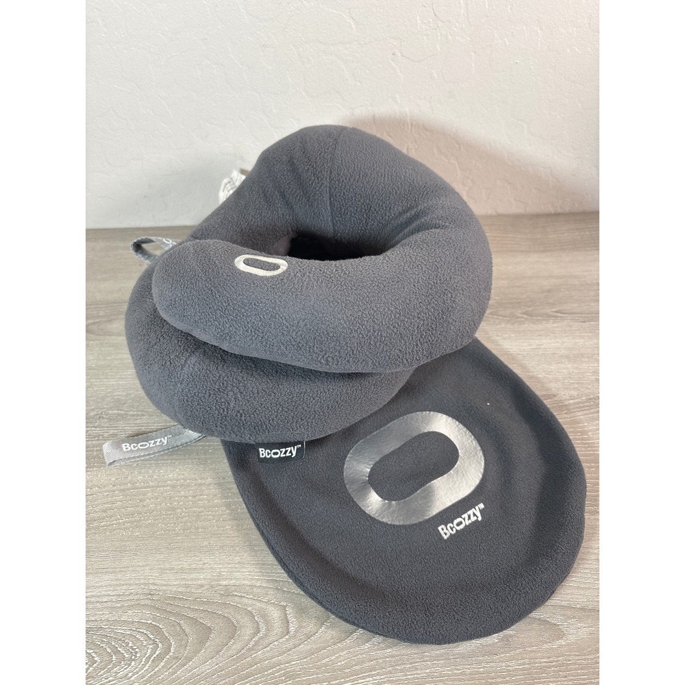 Bcozzy Neck Pillow XL Gray Chin Support Travel Pillow with Storage Bag